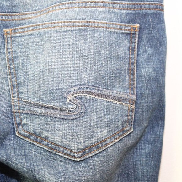 Silver Jeans Girlfriend Denim Distressed Splatter Jeans Plus Size 16 H13230 - Picture 8 of 12